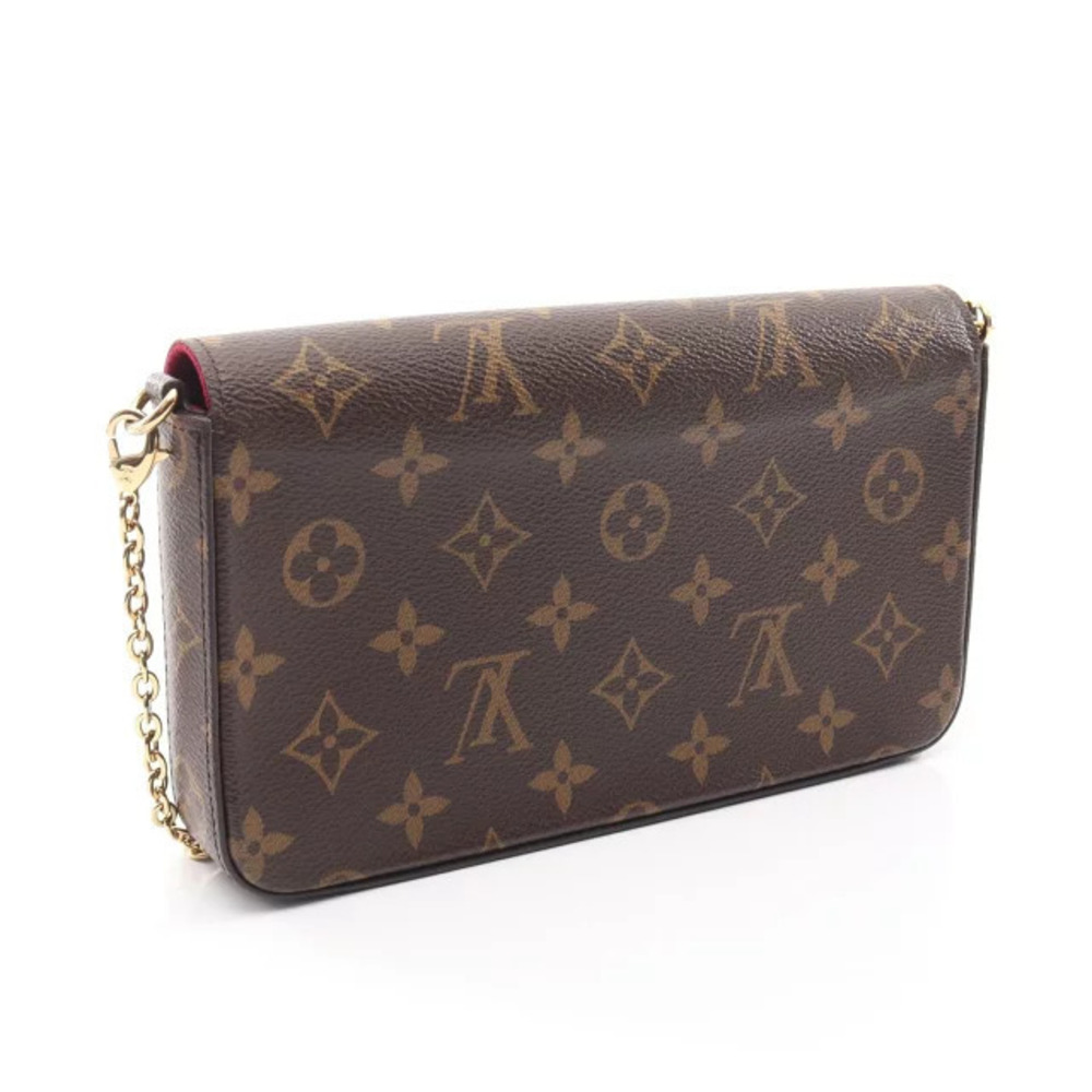 Louis Vuitton Pochette Felicie Monogram Fuschia Pink Shoulder Bag Canvas Brown - Picture 2 of 9
